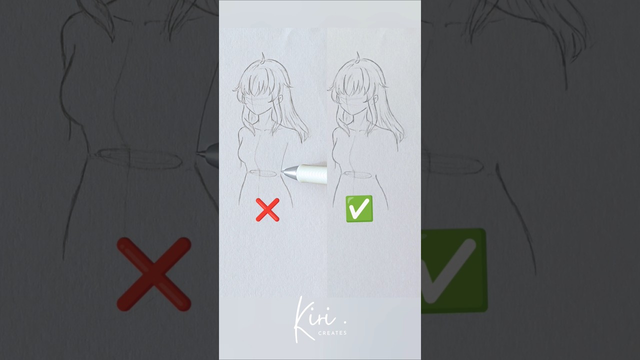 Don’t make this beginner mistake – How to draw slim torso #howtodrawanime #animetutorial
