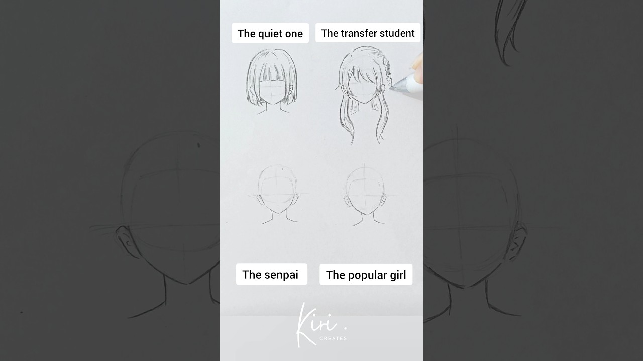 High School Anime Starter Pack – How to draw anime hair #howtodrawanime #draw #animetutorial