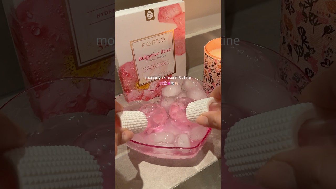 morning skincare routine💗 #aesthetic #asmr #skincare #selfcare #skincareroutine #pink #fyp #shorts
