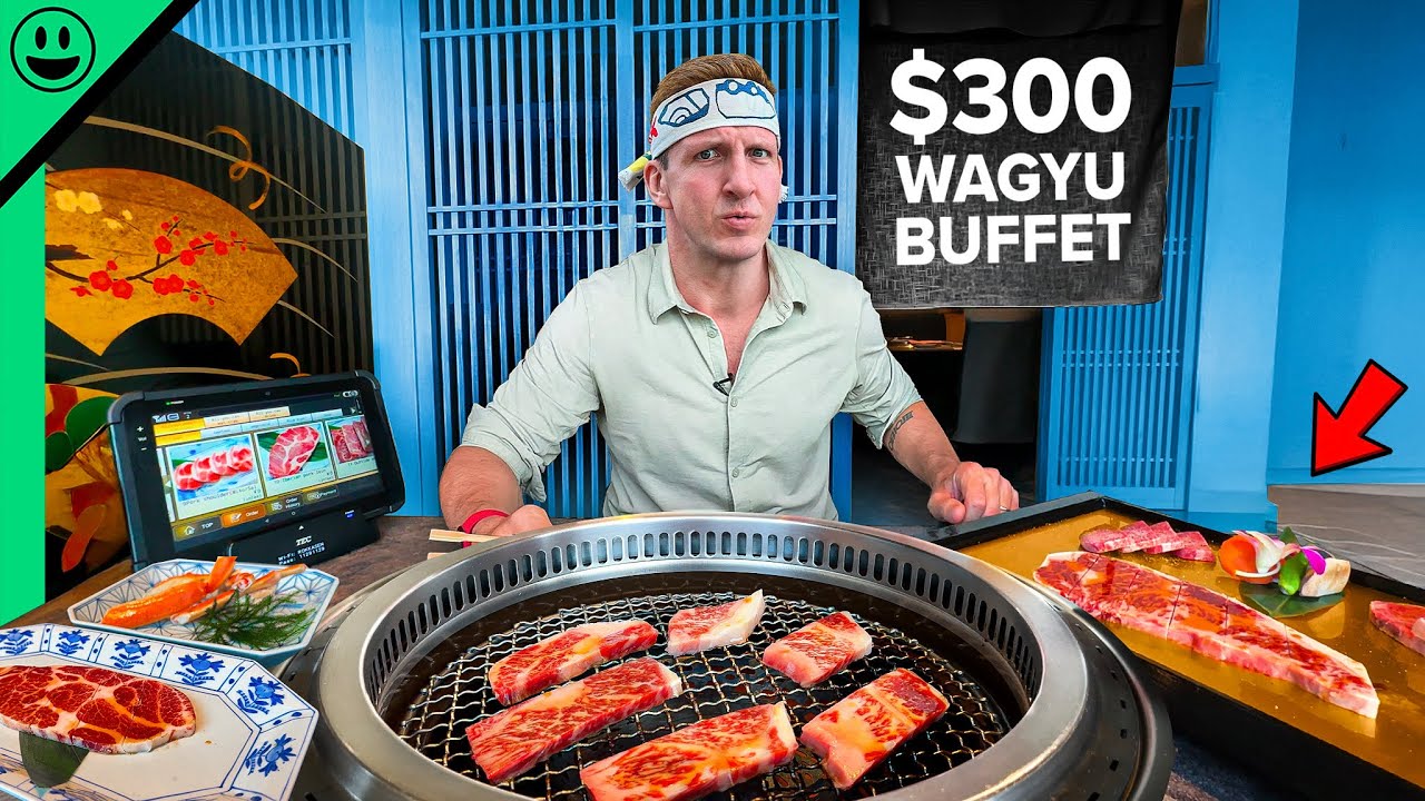 Poor Man VS Rich Man Buffet in Japan!! Unlimited Beef!!