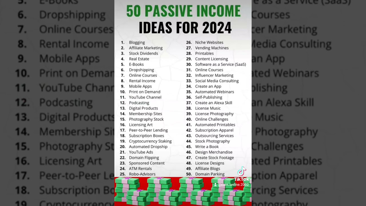 50 Passive Income Ideas For 2024