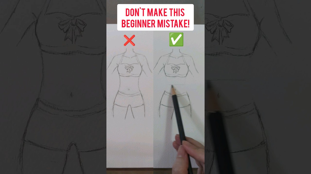 DON’T make this beginner mistake! How to draw slim anime female waist #howtodrawanime #animetutorial