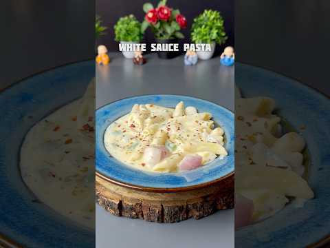 Trending recipe of white sauce pasta #shorts #recipe #pasta #whitesaucepasta