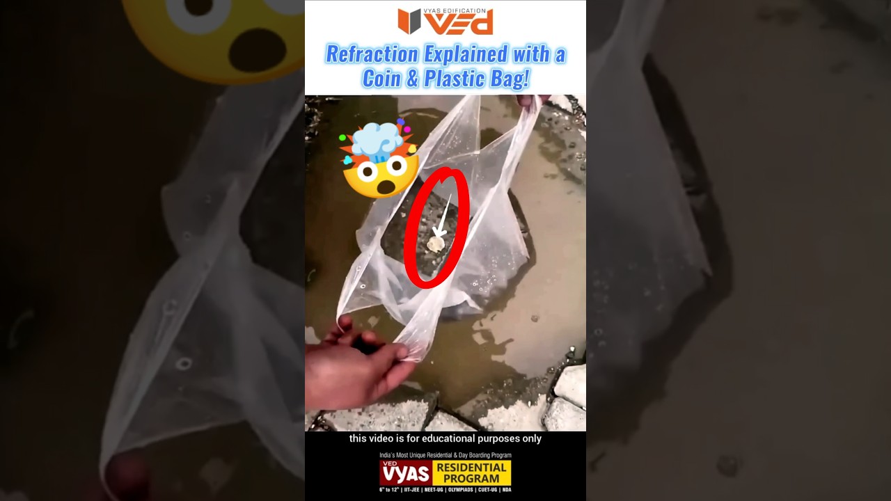 Refraction Explained with a Coin & Plastic Bag! #science #physics #shorts #viral