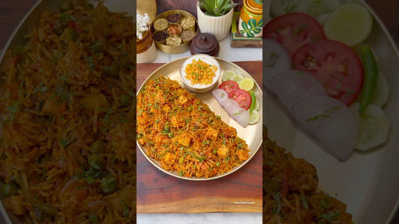 Paneer Tawa Pulao Recipe😍 #shorts #pulao #trending #viralvideo