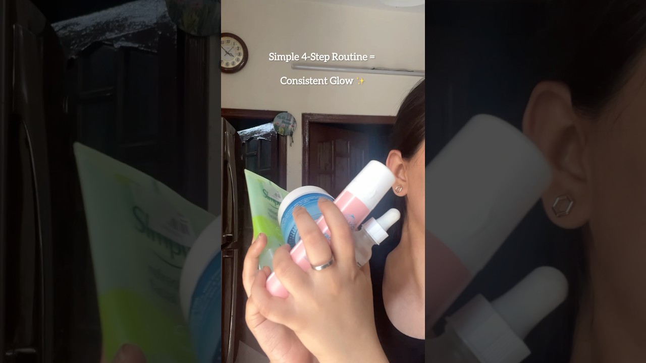 Simple 4-Step Skincare Routine for Glowing Skin ✨ (Beginner Friendly) simple facewash plum ordinary