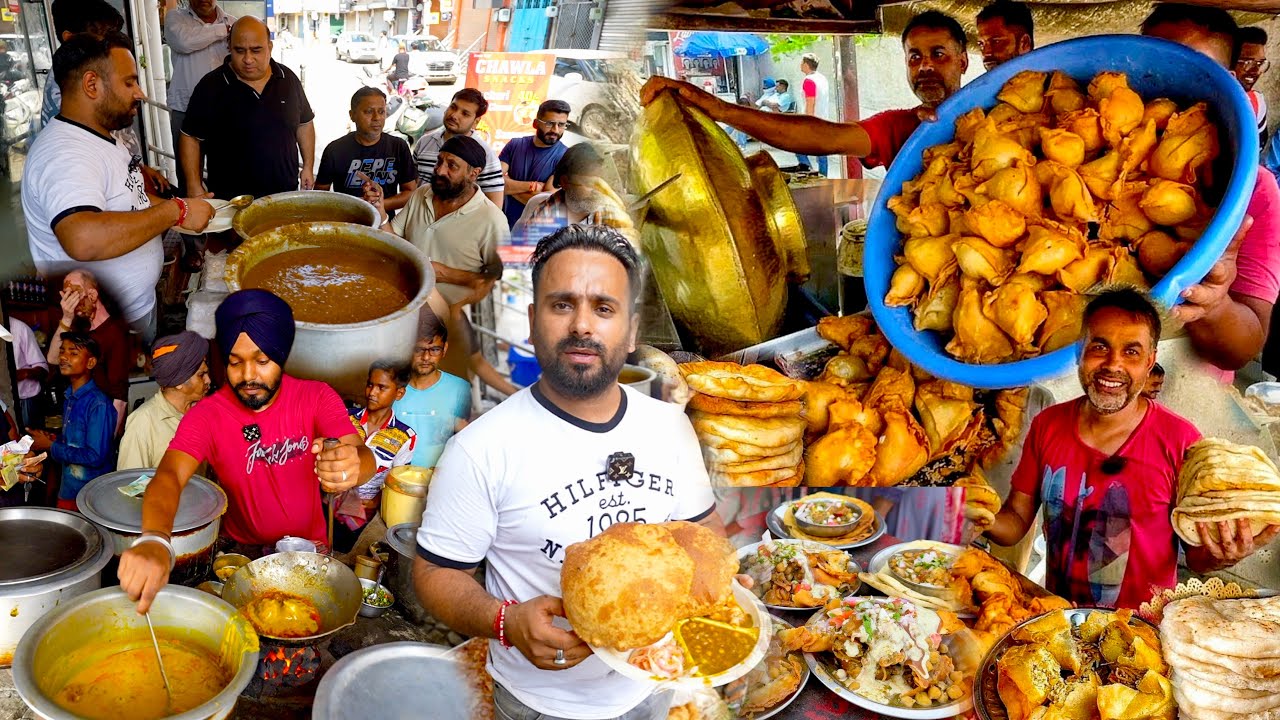 Rs39/- Only Punjab Street Food | Bhature Chole Kulcha Chole | Desi Punjabi Dhaba