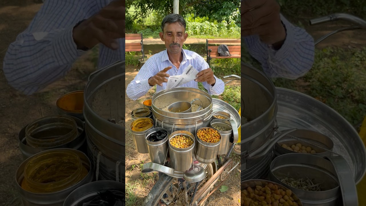 Amazing Jhalmuri cycle stall in India ￼#streetfood #shorts