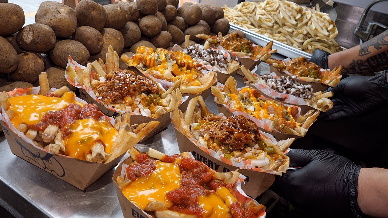 하루 100kg 완판 역대급 수제 감자튀김?! 소스 9가지 무한리필 토핑폭탄 생감자튀김 Amazing Korean Potato Fries / Korean street food
