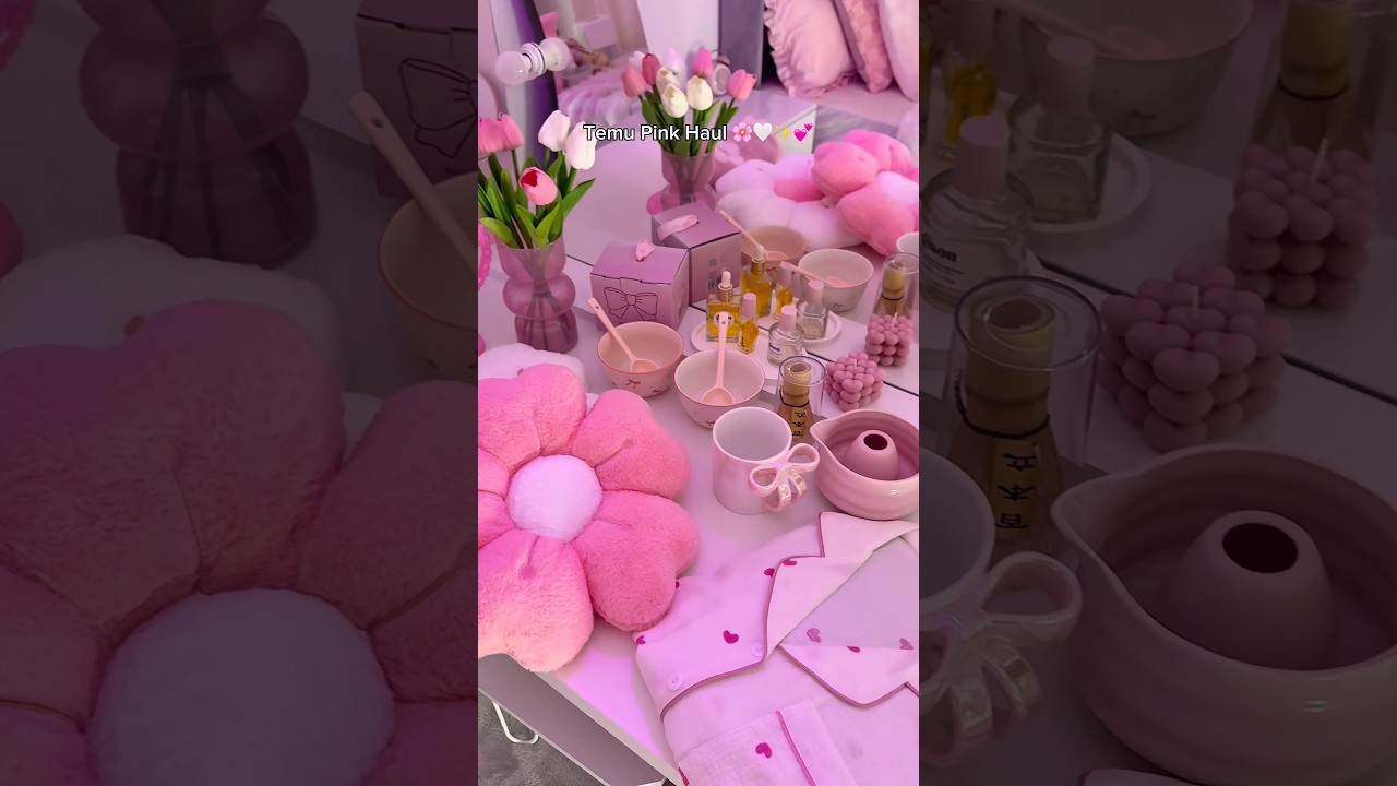 Temu Pink Haul 🌸🤍🫧💕 #temuhaul #temu #haul #unboxing