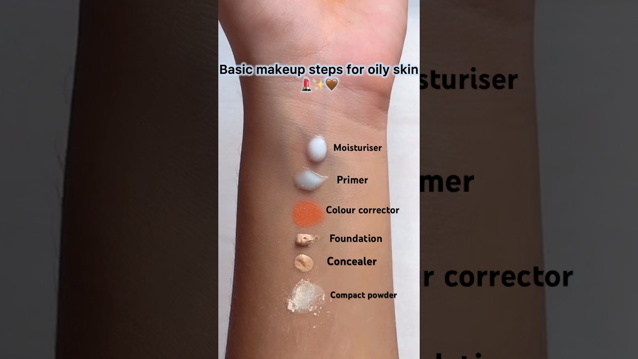 Basic makeup routine for oily skin #makeup #oilyskincare #shorts