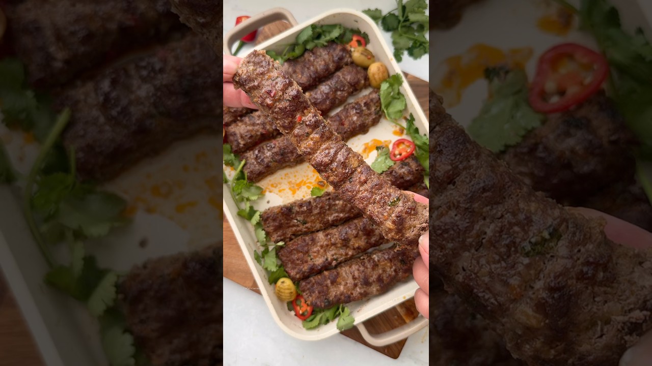 HARISSA BEEF SHEET PAN KEBABS.  #shorts #food #cooking #lifestyle #recipes