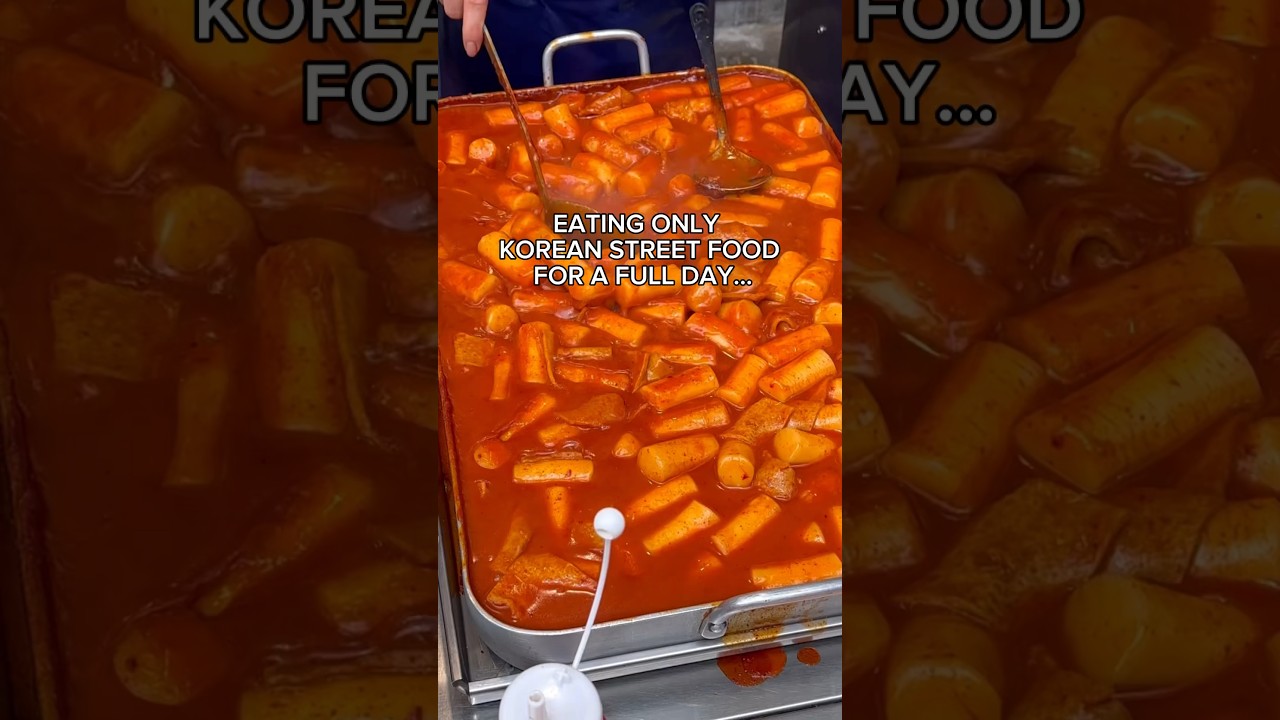 EATING ONLY KOREAN STREET FOOD FOR A FULL DAY #shorts #viral #mukbang