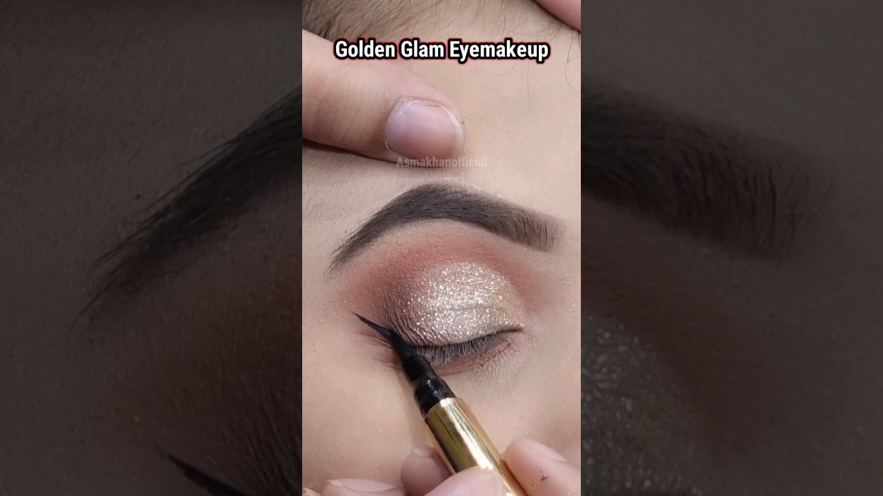 Golden Glam Eyemakeup Tutorial #shorts #SummerOfShorts #eyemakeup #makeuptutorial #asmakhan