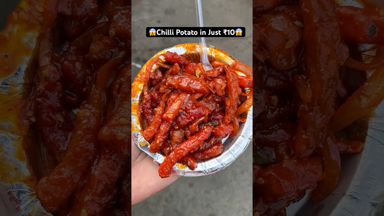 Chilli Potato in Just ₹10 😱 || Cheapest Food in Delhi 🤤 || Street Food #shorts