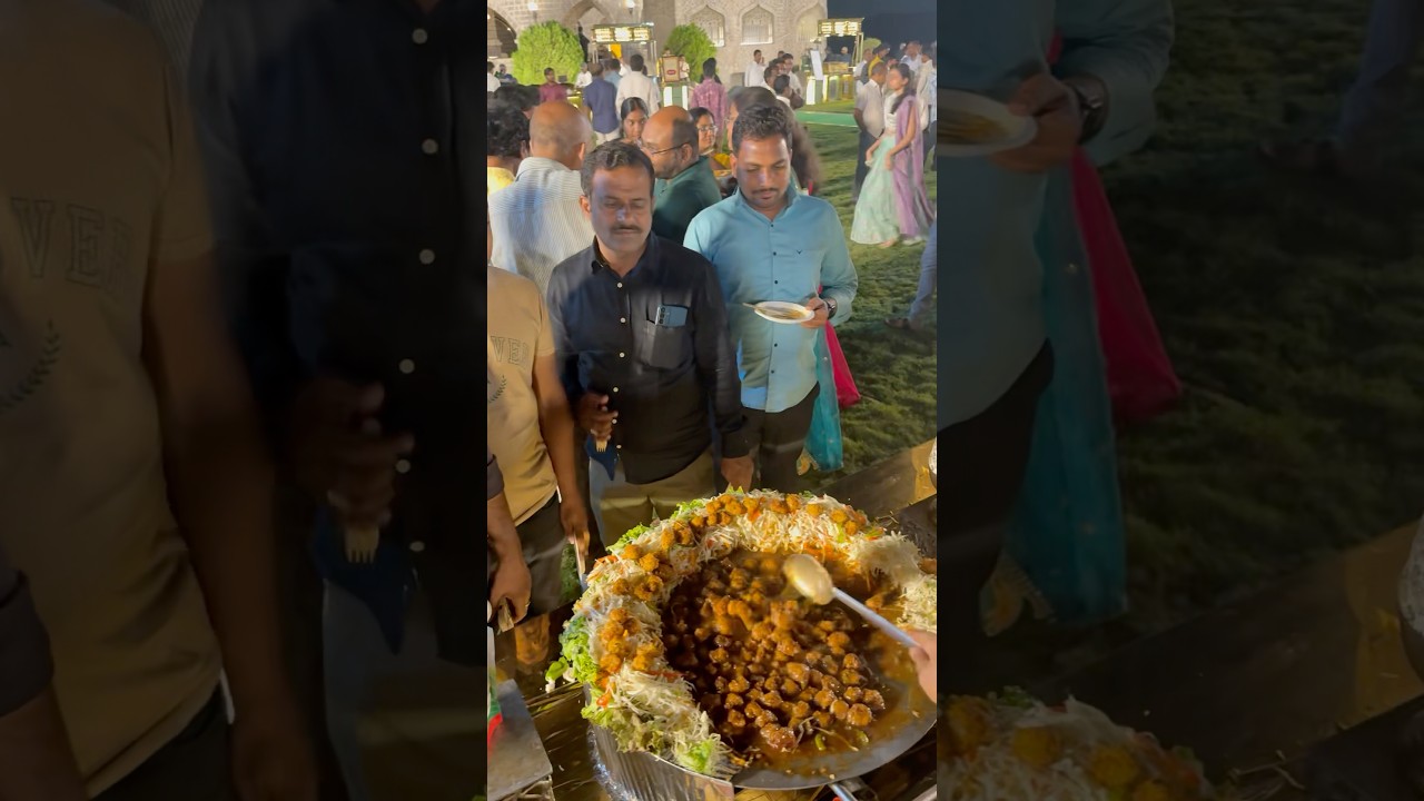 Hyderabads richest wedding with 100+ items in Veg & Non-veg | Street Food Hyderabad #food #foodie