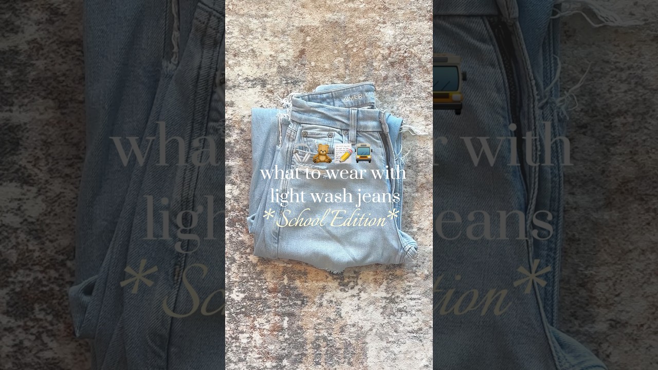 outfit ideas with light wash jeans *school edition* 📓🧸💗 #trending #viral #shortsfeed #outfit #fyp