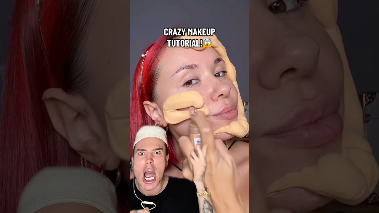 CRAZY MAKEUP TUTORIAL!😱 #makeuplover #makeuplook #makeuphacks #makeupshorts #makeuptips