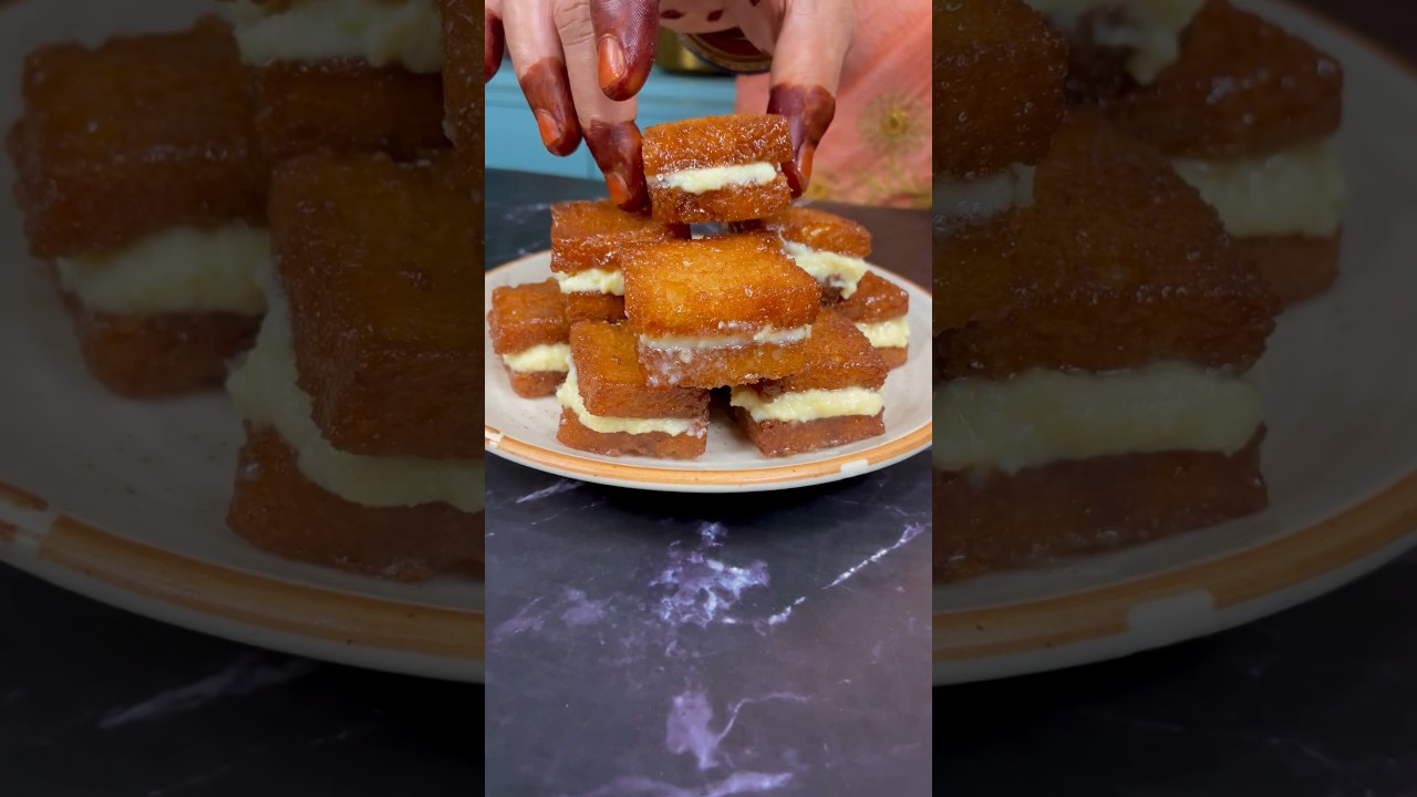 Easy sweet recipe Bread Malai Toast #shorts