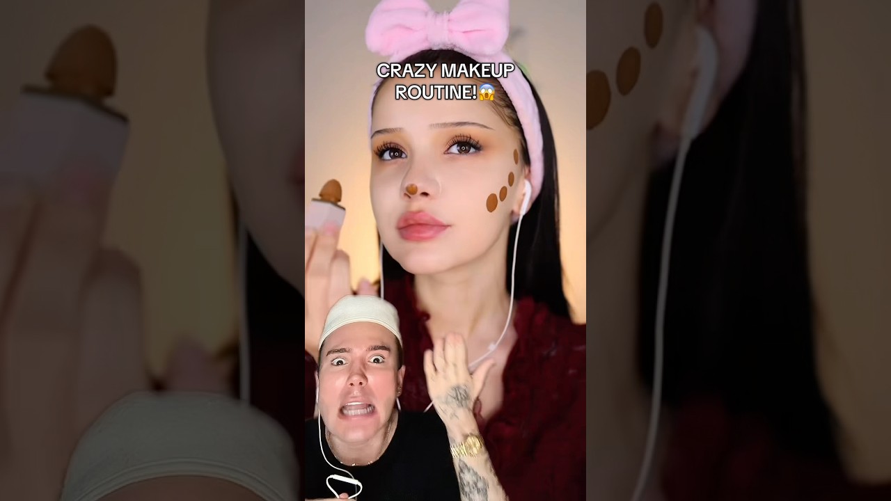 CRAZY MAKEUP TUTORIAL!😱 #makeuptutorial #makeuplook #makeuphacks #makeupshorts #beautyhacks