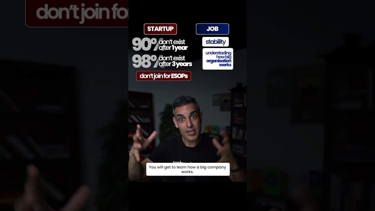 Startup vs Job – Aap kaunsa CHOOSE karenge?! | Warikoo Careers #shorts