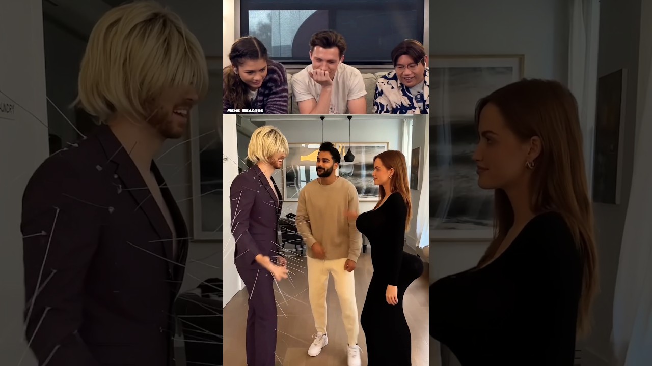 Tom Holland react try to laugh part 51 #tomholland #trynottolaugh #funny #reaction