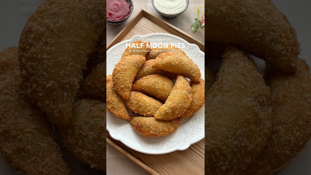 Creamy Cheesy Half Moon pie perfect appetizer for Eid Special #eidspecialrecipe #appetizers #shorts