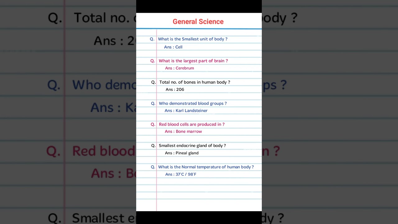 Science questions and answers #gkquestion #generalknowledge #cell #bloodgroup #biology#doctor #neet