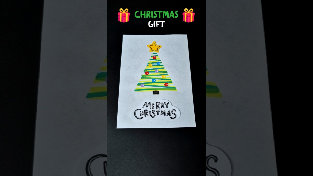 How To Make a Christmas Card in 1 Minute 🎄 Cute Gift Idea