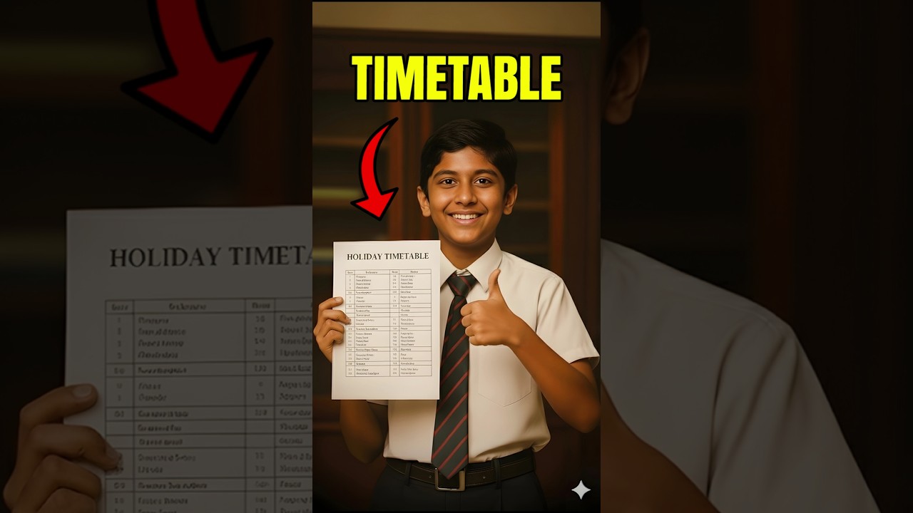Quarterly Holiday TimeTable For Students 📚🚀 #shorts #studytips
