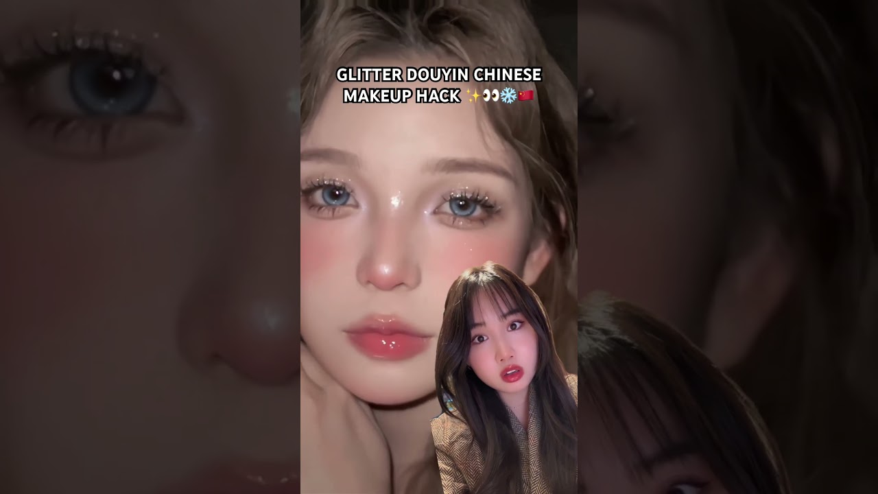 WINTER GODDESS GLITTER MAKEUP TUTORIAL✨❄️ #douyin #chinesemakeup #douyinmakeup #christmas #makeup
