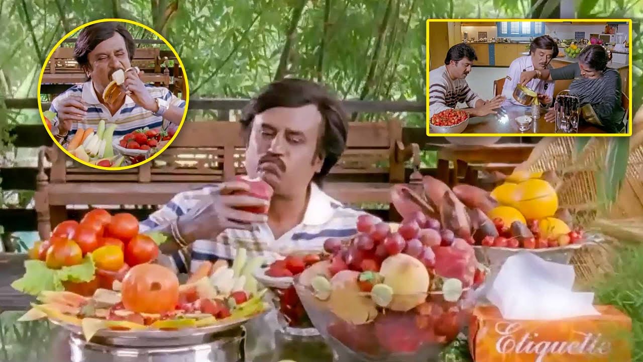 Rajinikanth Telugu Ultimate Food Comedy Scene || Telugu Movies || Kotha Cinema