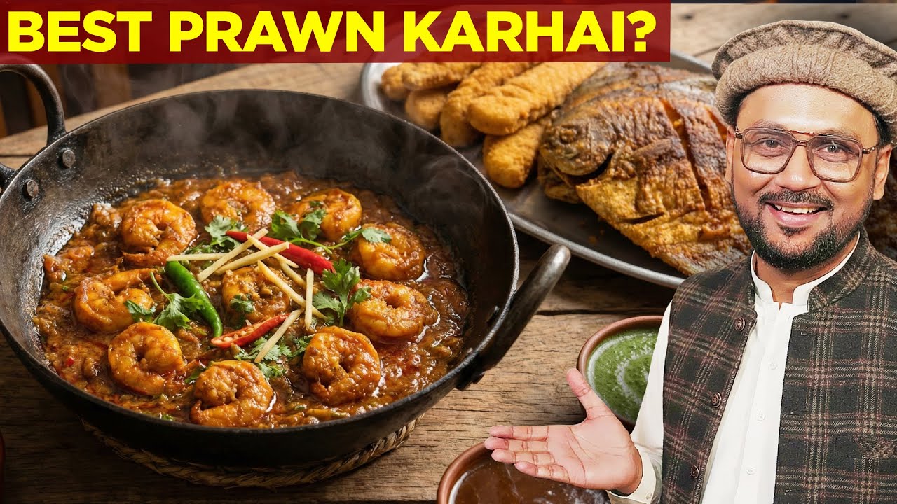 Karachi ki Best Prawn Karhai at Pathan? | Khaddi Kabab, Fish Mandi, Fried Pomfret,