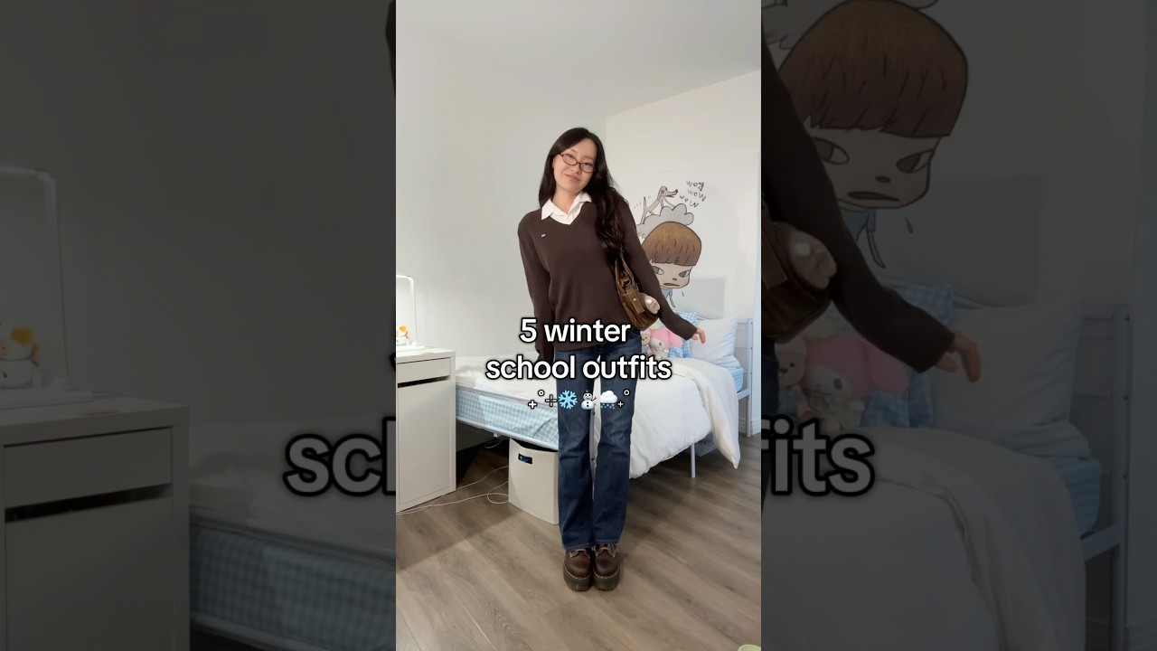 5 SIMPLE WINTER SCHOOL OUTFITS ❄️ #ootd #winteroutfitinspo #winteroutfits #outfitinspo #fashion