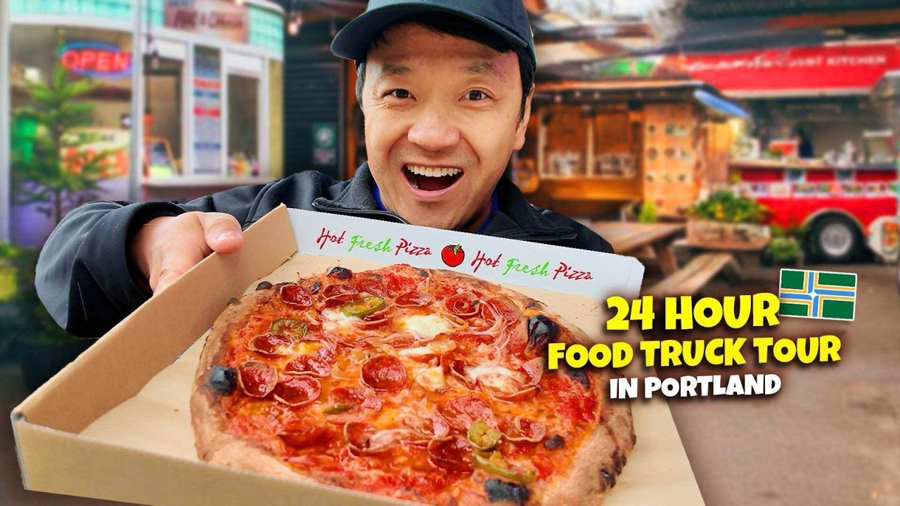 24 Hours Eating ONLY Food Truck Eats in Portland Oregon | FOOD TRUCK Sushi!
