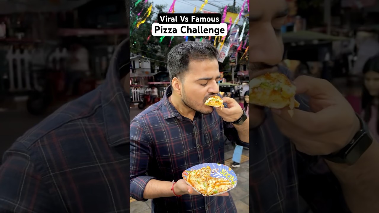 Viral Vs Famous Cart Pizza Challenge 🔥😱 #shorts #food