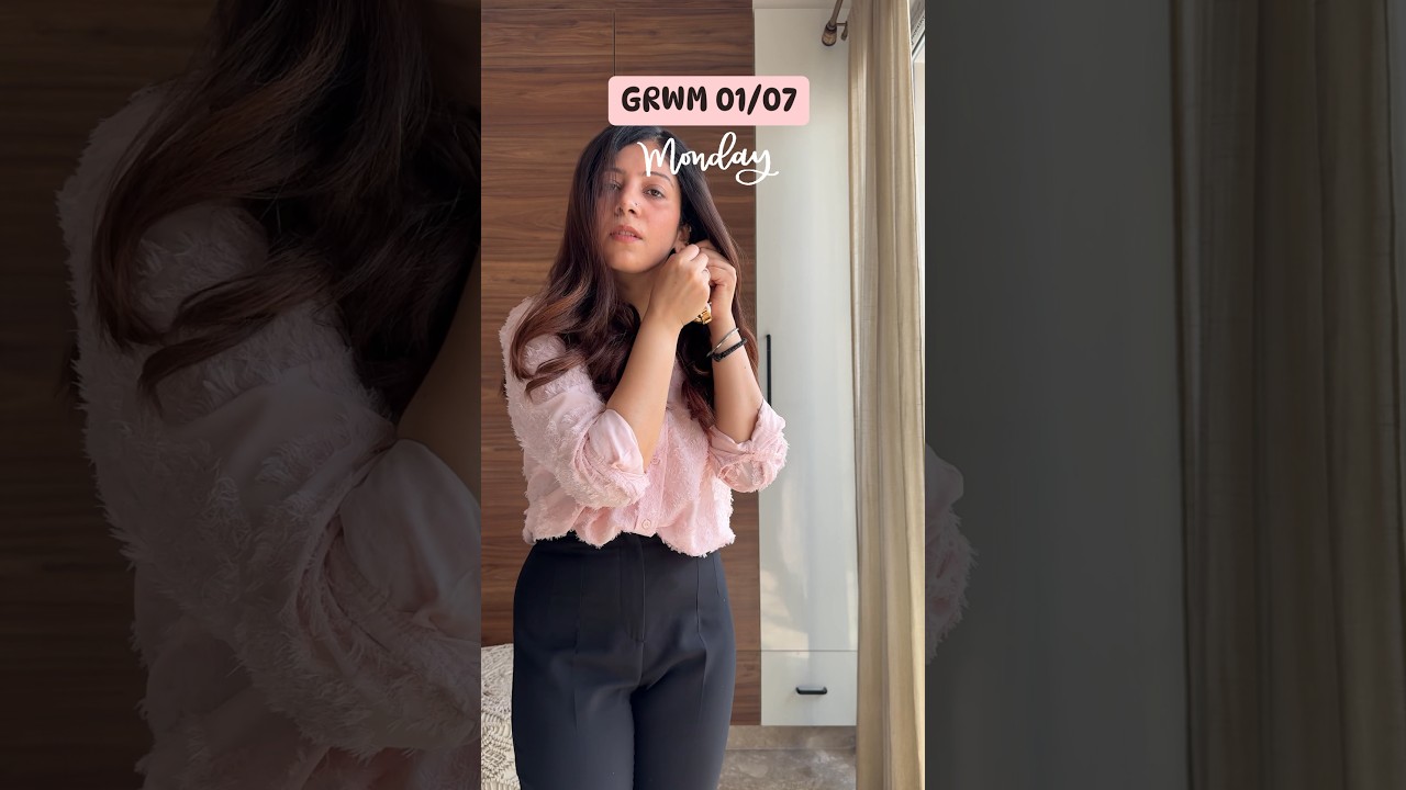 7 days 7 outfits – day 1 | office outfit ideas | grwm for office  #shorts #grwm