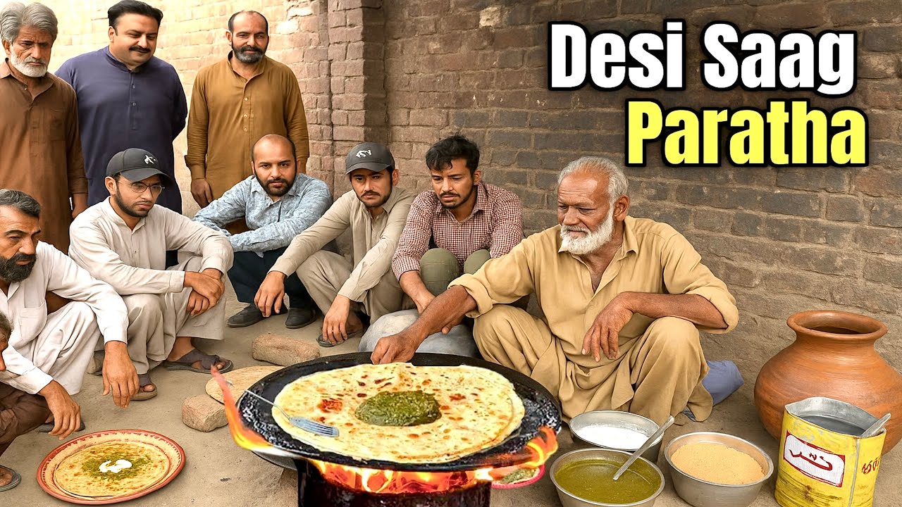 Cheapest Street Food in Lahore Pakistan | Punjabi Breakfast Street Food | Pakistani Saag Paratha