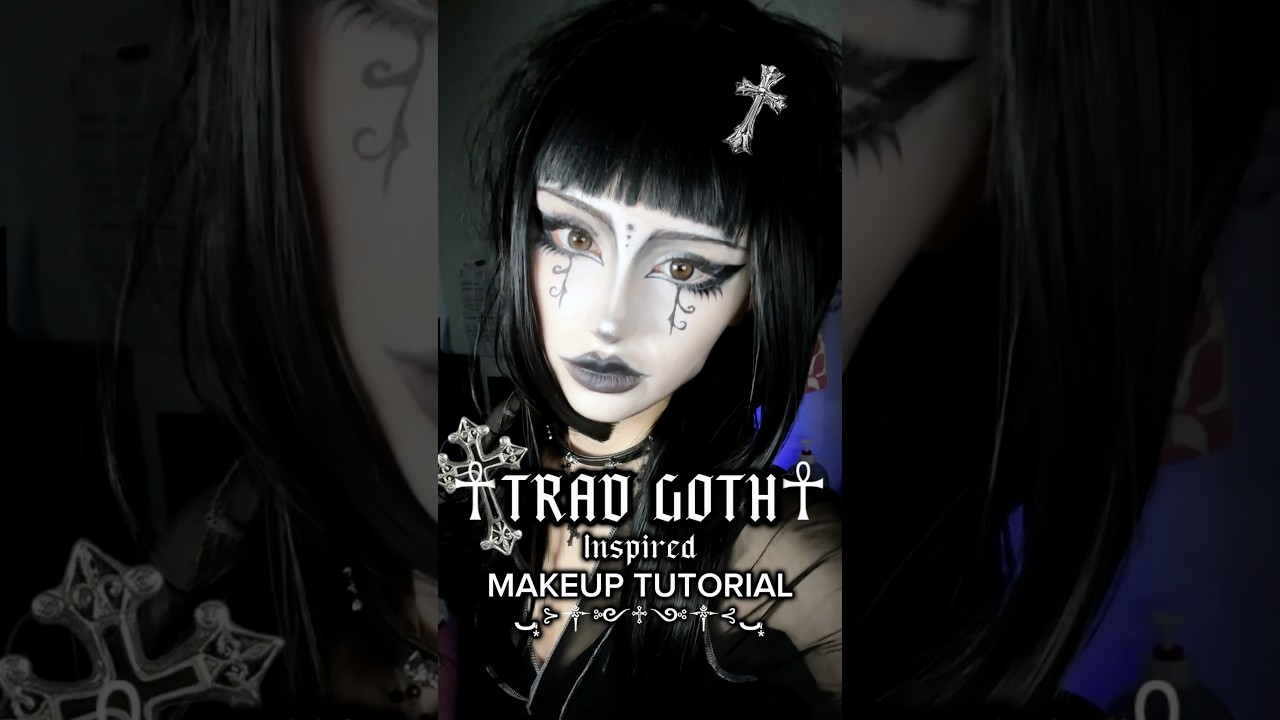 TRAD GOTH MAKEUP Might CANCEL ME…🫣🕸️⚰️#makeuptutorial #tradgoth #goth #gothmakeup #gothaesthetic