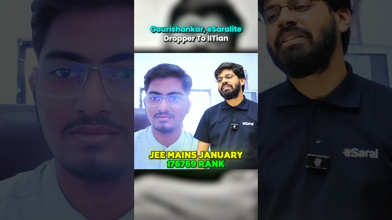 176769 Rank in JEE Mains January to IITian in 75 Days 🔥💀| IIT Motivation #shorts #esaral #iit #jee