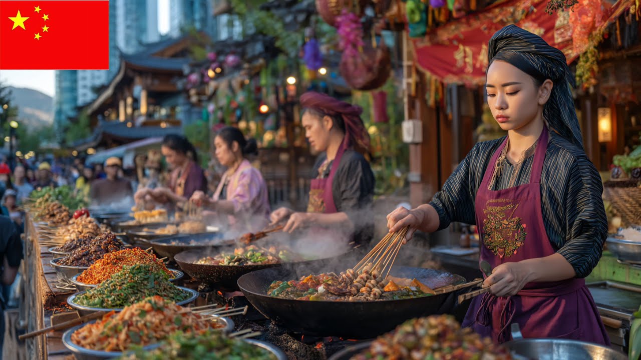 🇨🇳🍜🌶 $1 STREET FOOD IN BEIJING CHINA, 🌶 What Locals REALLY Eat in China, Shahe Daji Market, 北京, 中国