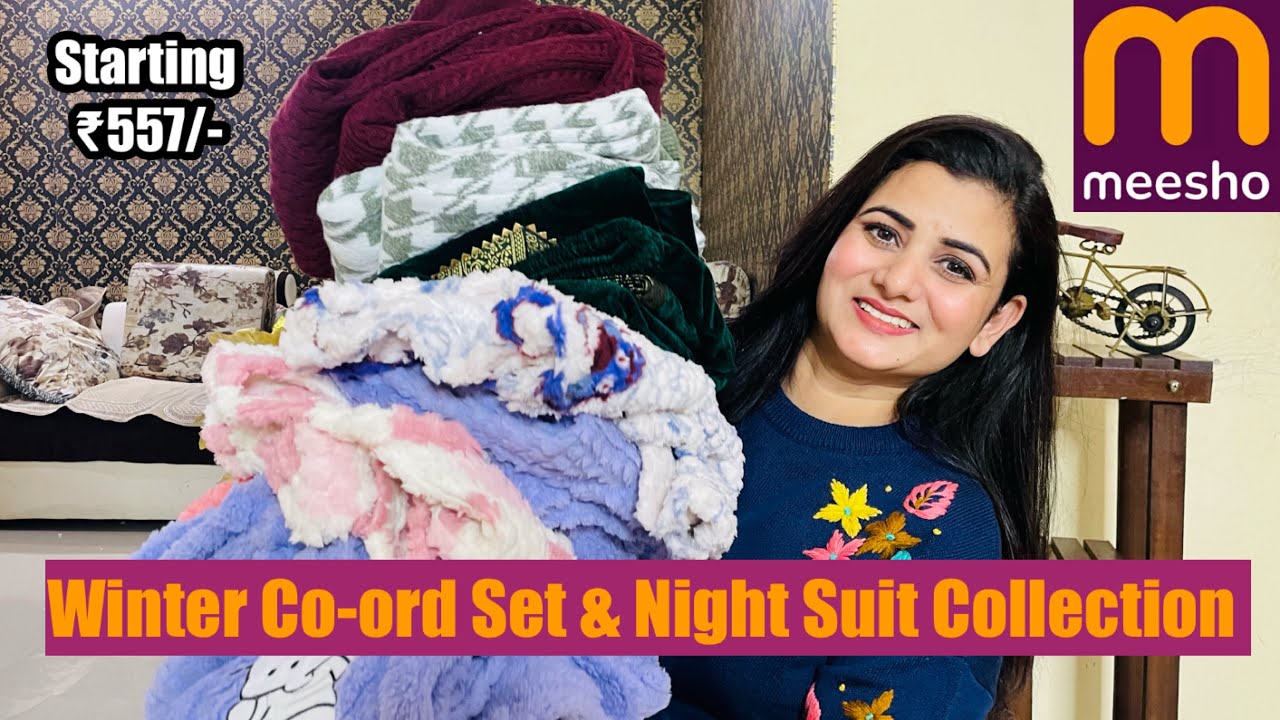 Must Have Meesho Winter Wear Haul, Velvet Kurta Set, Woollen Co-Ords Set,Winter Night Suit For Women