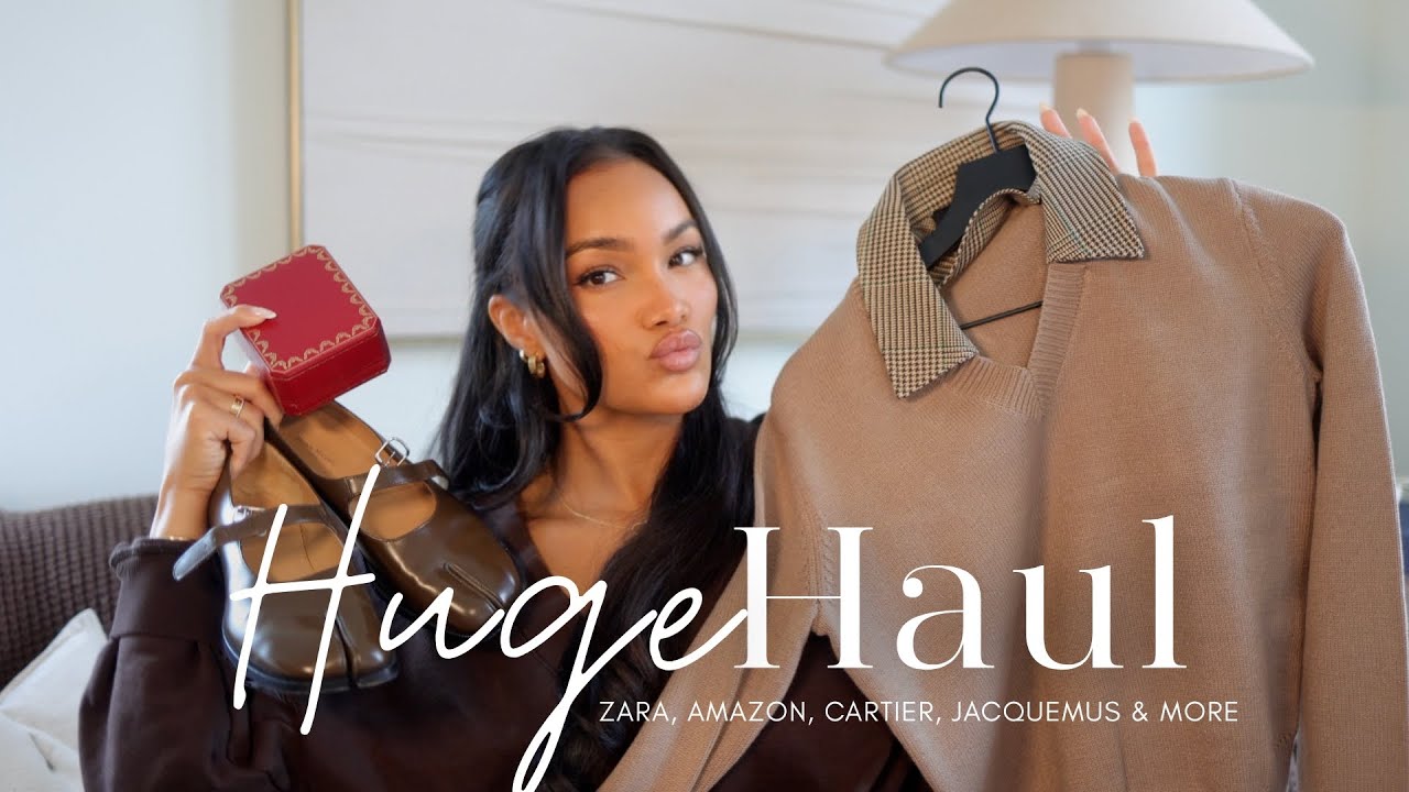 huge collective haul! fall haul + zara + chanel + halsa + amazon + skims & more! allyiahsface vlog
