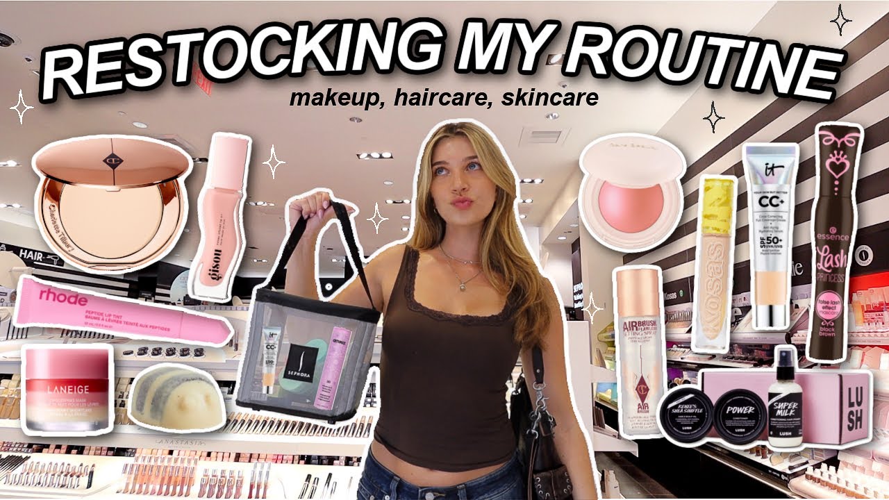 RESTOCKING MY ROUTINE | shopping for makeup, hair, skincare products (empties & haul!)