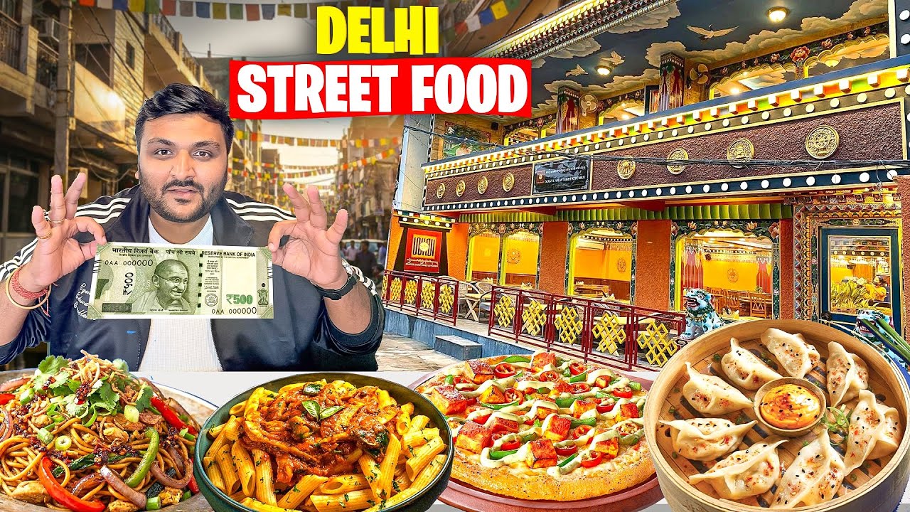 Delhi Famous Affordable Street Food Tour & Viral Majnu-Ka-Tilla Cafés & Tibetan Food