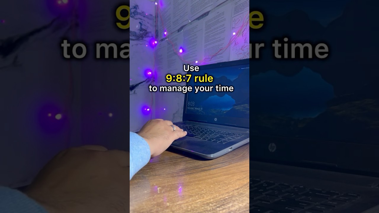 Best 9-Hour Study Routine for Success! | 9:8:7 Rule Explained #motivation #study #neet #jee #upsc