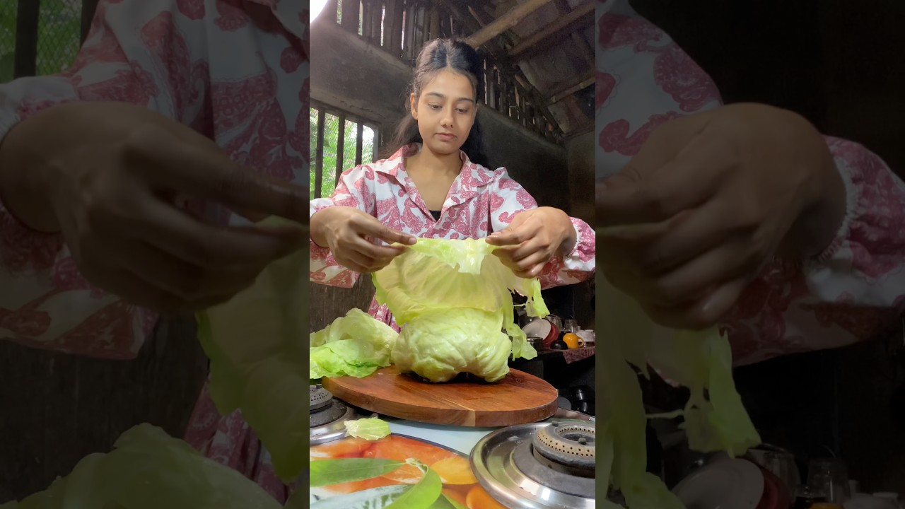 বাঁধাকপির রোল 😍🥬 #shorts #trending #food #recipe #homemade #viralvideo