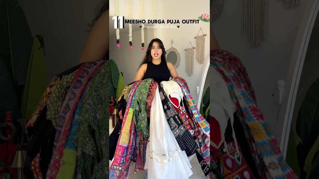 11 Meesho Durga puja outfits ideas 💡 #shorts #trending #navratrioutfit #meeshohaul #viral #meesho