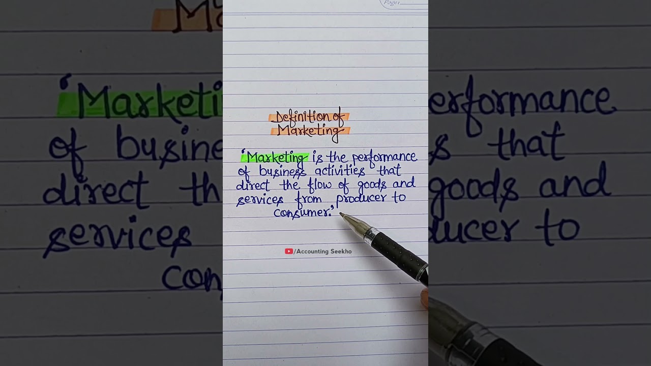 Definition of Marketing | #shorts | #accountingseekho