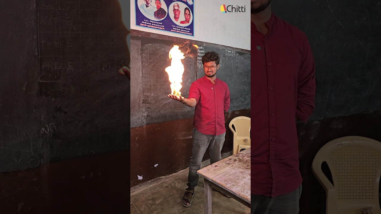 கைய எரிய வைப்போமா?🔥 | Chitti in the School – 05 | Fire in Hand 😱 #science #chitti #school